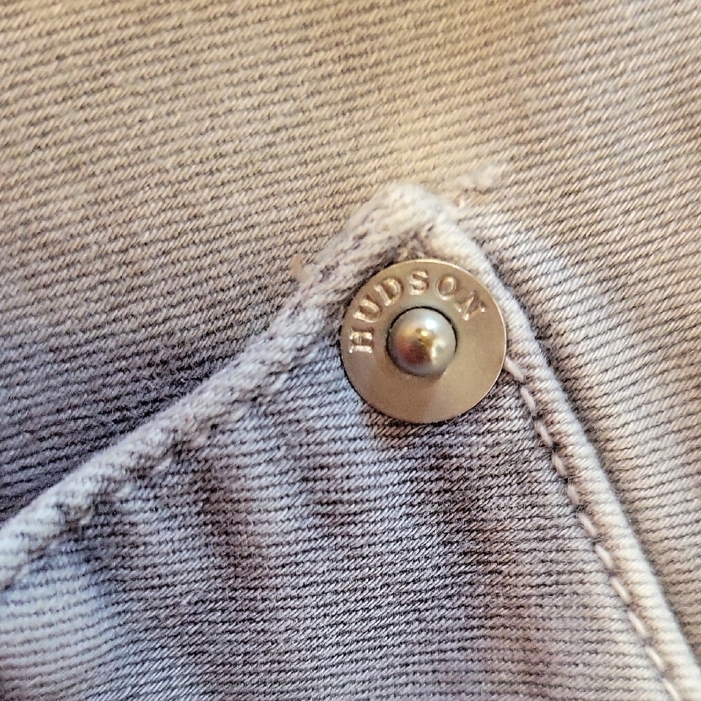Hudson Crop Collin Light Gray Skinny Jeans Size 27 - Picture 13 of 16